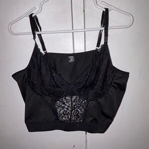 SHEIN Black Lace Crop Top